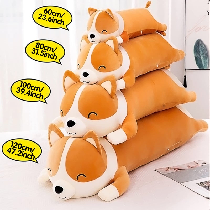 SNOWOLF Shiba Inu Plush Pillow Stuffed Animal Dog Cute Corgi Akita Soft Plush Toy Comfort Cushion Gifts for Girls Boys (Sleeping, 60cm / 23.6 '') - Image 5