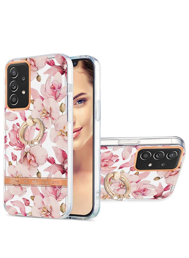 اس-توب جراب لهاتف Samsung Galaxy A52 5G / 4G Ring IMD Flowers TPU - Image 1
