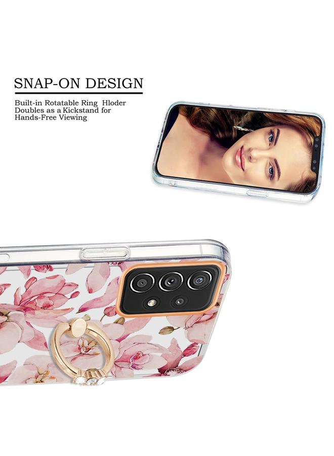 اس-توب جراب لهاتف Samsung Galaxy A52 5G / 4G Ring IMD Flowers TPU - Image 3