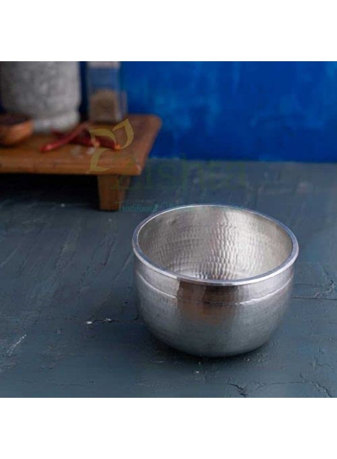 Zishta The Zishta Handmade Eeya Chombu is a traditional Kinnam-shaped tin vessel crafted for authentic South Indian cooking. Designed for preparing and serving rasam, chaaru, and saaru, this vessel preserves the natural taste and aroma of food. - Image 3
