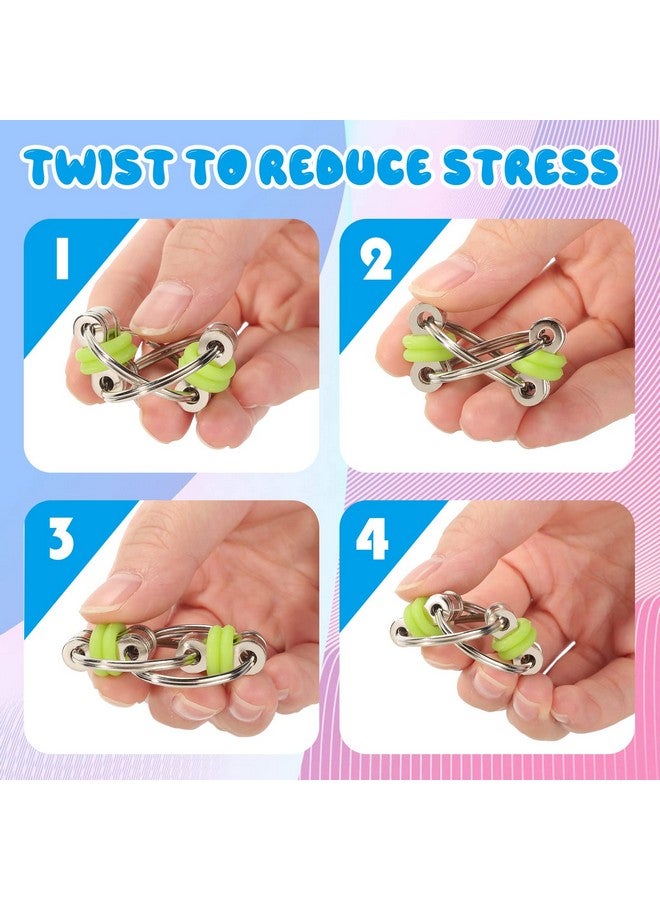 Skylety 60 Pcs Fidget Bike Chain Gift for Christmas Key Ring Fidget Flippy Chain Toys for ADHD Stress Relief Finger Toys Fidget Flippy Key Chains for Adults and Teens - Image 3
