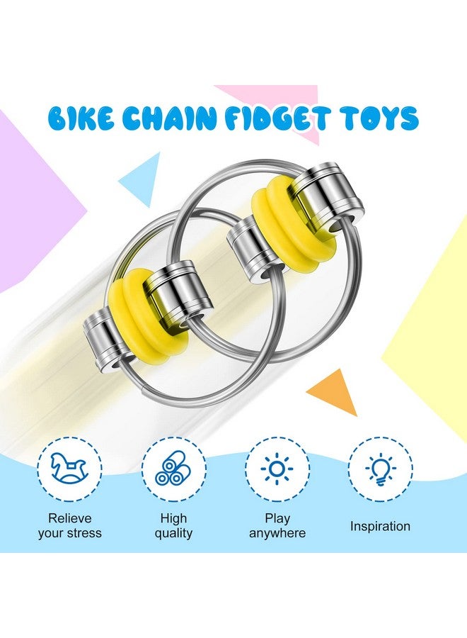 Skylety 60 Pcs Fidget Bike Chain Gift for Christmas Key Ring Fidget Flippy Chain Toys for ADHD Stress Relief Finger Toys Fidget Flippy Key Chains for Adults and Teens - Image 5