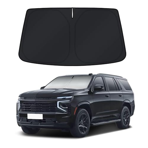 PinBaoLaLa Car Sun Shade for 2021-2025 Chevrolet Tahoe Accessories Windshield Sunshade Cover Front Window Shade Custom Fit Tahoe Sun Visor Protector Foldable Blocks UV Rays - Image 1
