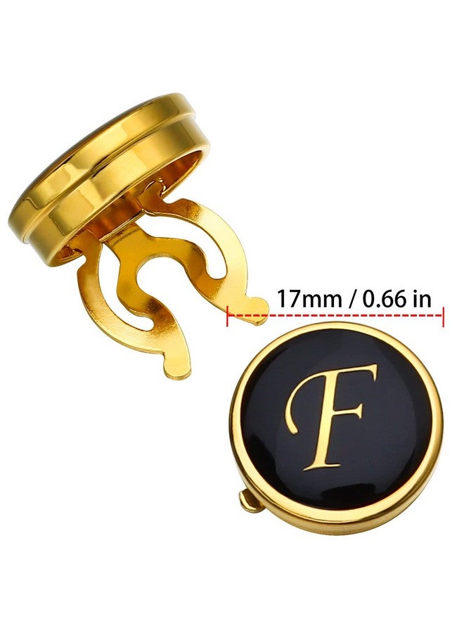 HAWSON Gold Button Covers For Men, Enamel Button Cover Cufflinks For Men, Personalized A-Z Letter Cuff Links Button Cover For Tuxedo, Shirt, Business Or Formal Attend Accessories - Image 4