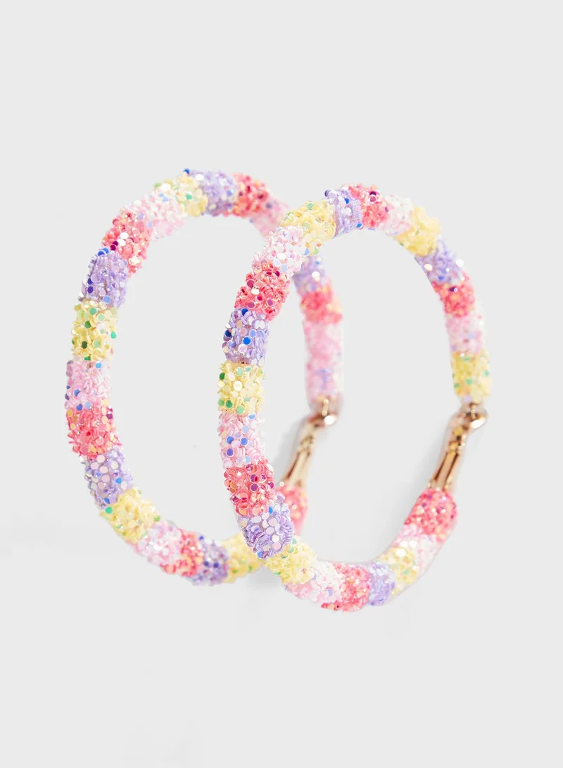 FOREVER 21 Flash Ring Hoop Earrings