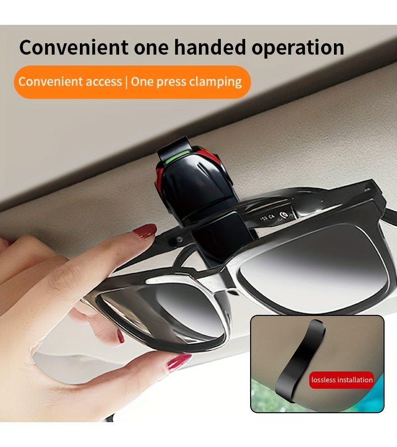 Black Pearl ABS Sun Visor Glasses Clip Stable Eyeglass Holder Window Breaker Multifunctional Safety Rope For Car Visor - Image 4