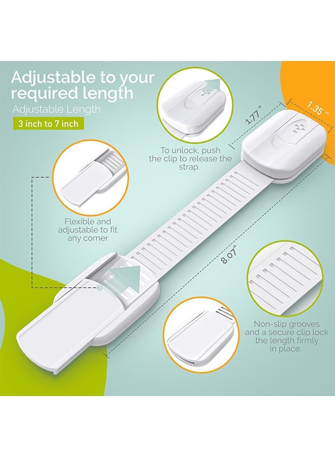 إم إكس إن 8 عبوات من أقفال أمان الأطفال - أقفال خزانة لاصقة سريعة وسهلة 3M، بدون براغي ومغناطيس، مجموعة حماية للأطفال متعددة الأغراض للأثاث وأفران المطبخ ومقاعد المرحاض - Image 2