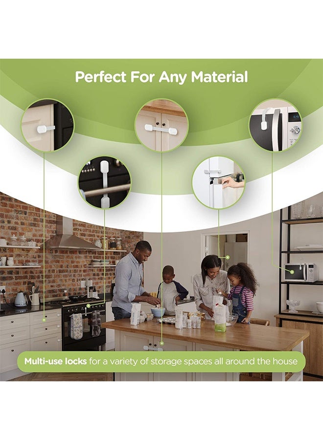 إم إكس إن 8 عبوات من أقفال أمان الأطفال - أقفال خزانة لاصقة سريعة وسهلة 3M، بدون براغي ومغناطيس، مجموعة حماية للأطفال متعددة الأغراض للأثاث وأفران المطبخ ومقاعد المرحاض - Image 5