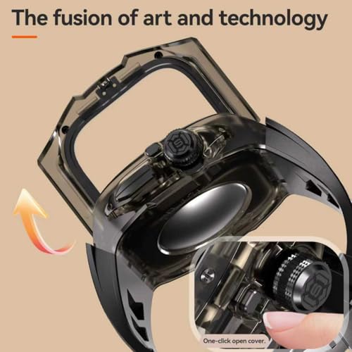 YOGRE for Apple Watch Ultra 3/2/1 49mm Case, Rugged Case with Band for Apple Watch 49mm One-Click Open Design and Military Grade Shockproof Bumper Cover for Men and Women (Black) - Image 3