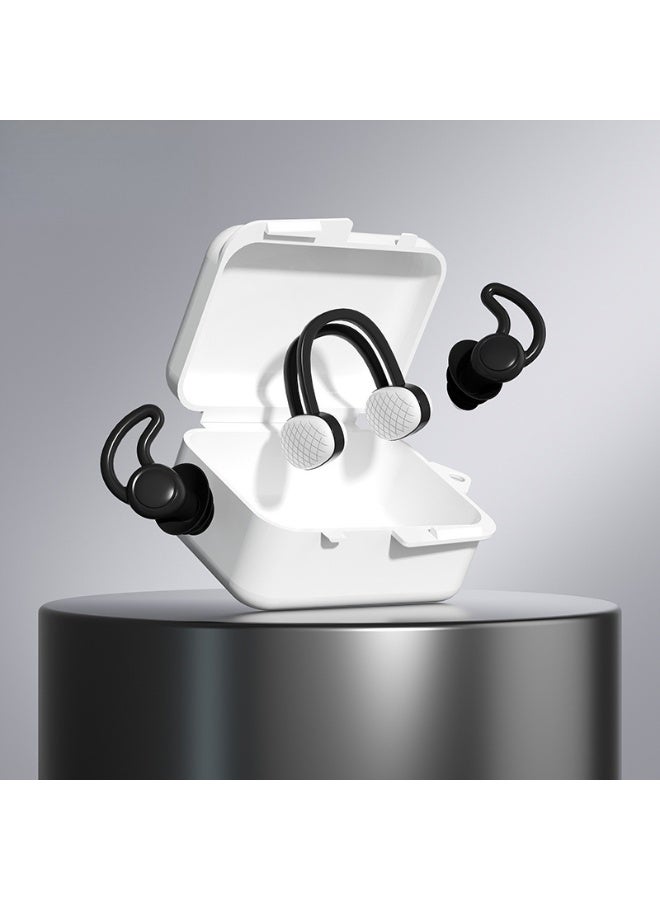 YUKE 3- Piece Swimming Silicone Nose Clip Earplugs Adult Unisex Soft Waterproof Anti-Choking Water Earplugs Professional Swimming Equipment With Storage Box - Image 1