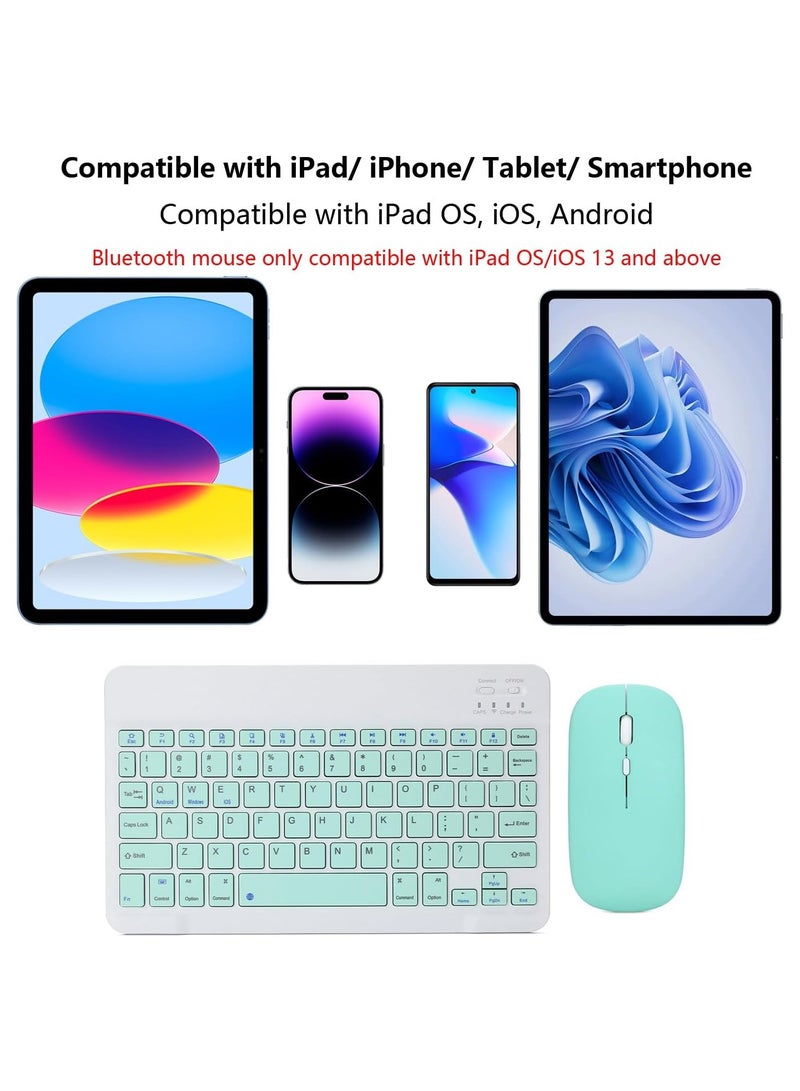 Denx Wireless Bluetooth Three System Universal Mobilephone and Tablet Keyboard with Mouse Set - English Blue - Image 3