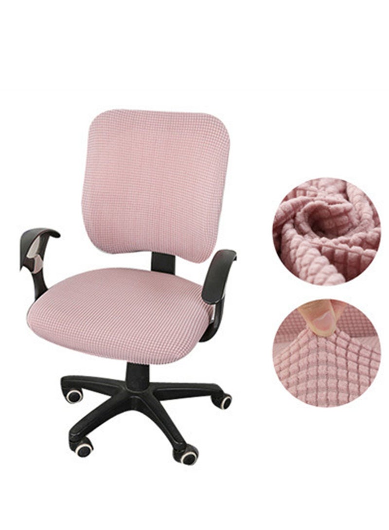 1 Set Elastic Office Chair Seat Covers Stretchable Computer Chair Protective Slipcovers, Pink 