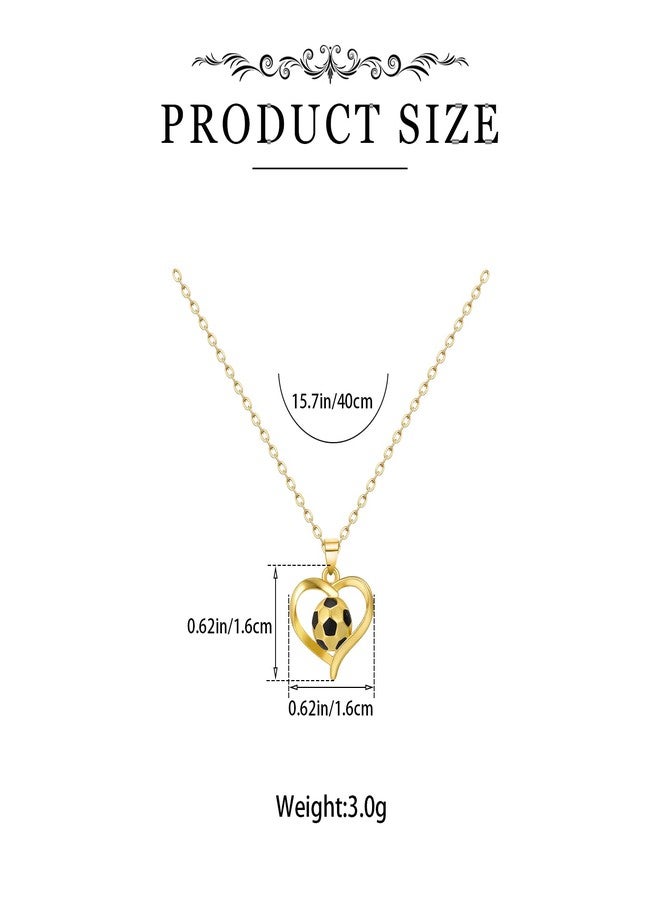 HANRESHE Soccer Necklace 14K Gold Plated Stainless Steel Pendant for Soccer Necklace - Image 3