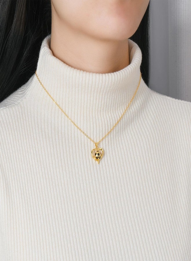 HANRESHE Soccer Necklace 14K Gold Plated Stainless Steel Pendant for Soccer Necklace - Image 2