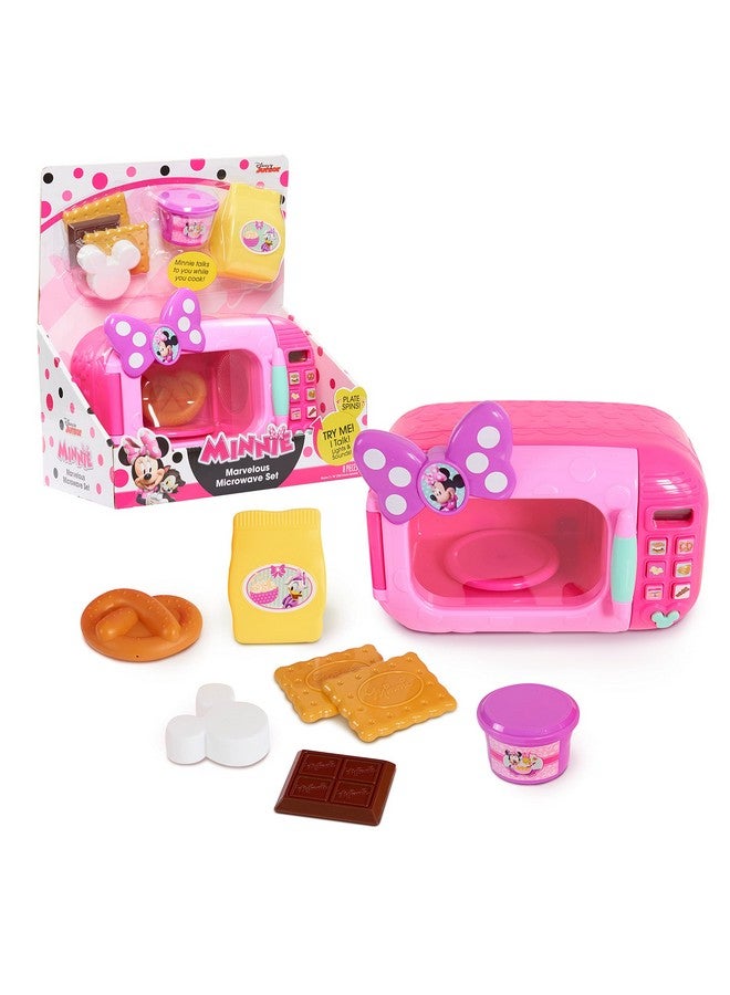 Minnie Disney Junior Minnie Mouse Marvelous Microwave Set and Accessories, 8-pieces, Pretend Play, Kids Toys for Ages 3 Up by Just Play - Image 1