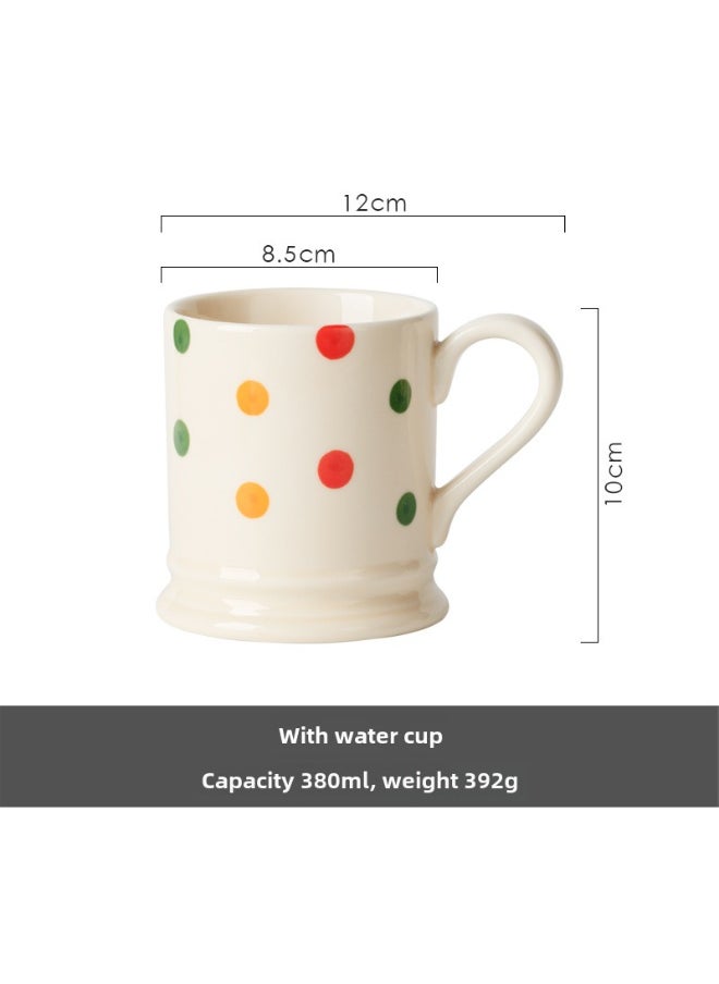 NIBEMINENT Retro Polka Dot Dinnerware Ceramic Set Classical Cup 