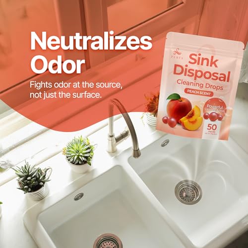 Perfa Sink Garbage Disposal Cleaner 50-Count | Easy-Use Garbage Can Odor Eliminator with Powerful Cleaning Action | Peach Scented Sink Drain Cleaner and Sink Smell Eliminator | Quality Home Living by Perfa - Image 5