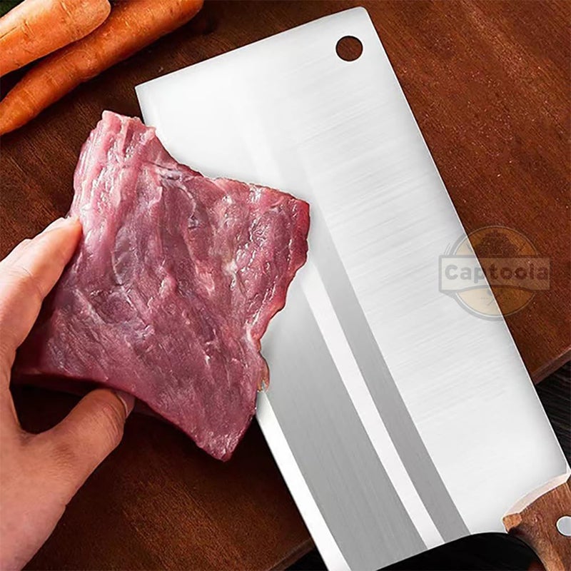 Captoola طقم سكاكين مطبخ من الفولاذ المقاوم للصدأ عالي الكربون من كابتولا - سكين جزار للحوم 3 قطع مع شارب - Image 4