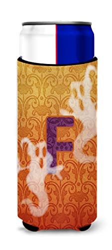 Caroline's Treasures Halloween Ghosts Monogram Initial Letter F Ultra Beverage Insulators for slim cans CJ1040-FMUK - Image 1
