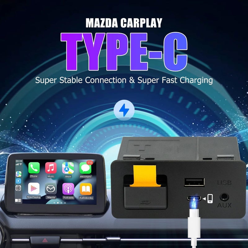 HMYC Mazda Carplay and Android Auto Retrofit Kit, TK78-66-9U0C OEM Media Hub for MZD Connect System (2015-2020) - Image 2