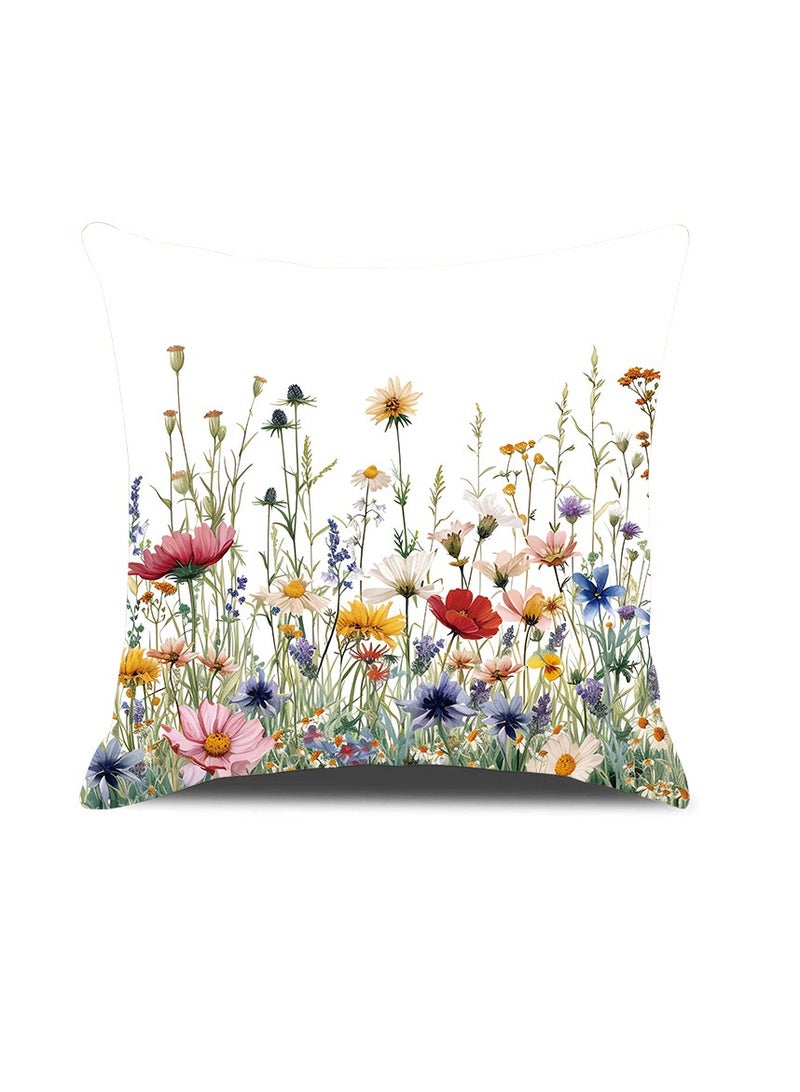 ميكسد 4 وسادة القضية ، 18x18 بوصة ديكور وسادة القضية ، حقيبة واحدة مع أربعة وسادة القضية ، زهرة نمط - Image 2