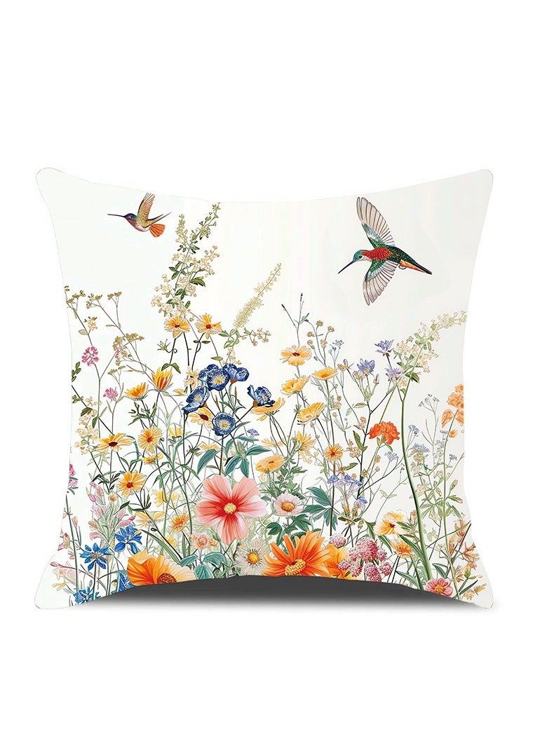 ميكسد 4 وسادة القضية ، 18x18 بوصة ديكور وسادة القضية ، حقيبة واحدة مع أربعة وسادة القضية ، زهرة نمط - Image 3