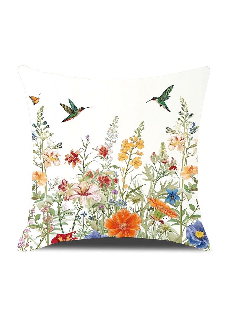 ميكسد 4 وسادة القضية ، 18x18 بوصة ديكور وسادة القضية ، حقيبة واحدة مع أربعة وسادة القضية ، زهرة نمط - Image 5