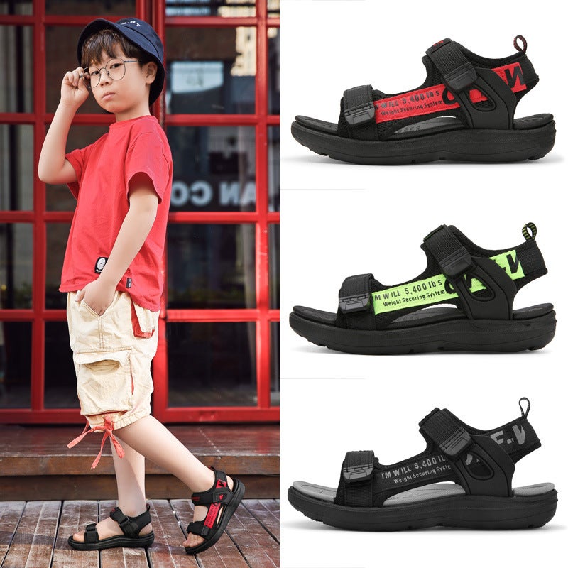 2022 Children'S Sandals Summer High Elastic Soft Bottom Sandals Boys Girls Medium And Big Children Outdoor Open Toe Beach Shoes - Image 5