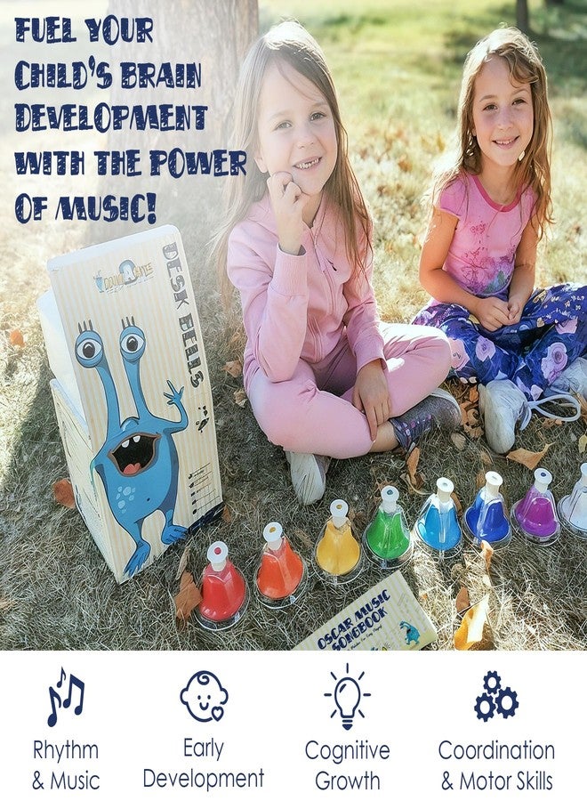 MINIARTIS Desk Bells for Kids | Educational Music Toys for Toddlers 8 Notes Colorful Hand Bells Set | Kids Musical Instrument with 15 Songbook | Great Birthday Gift for Children - Image 3