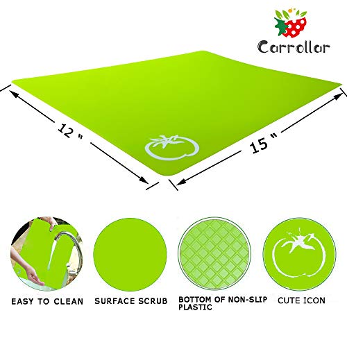 Carrollar Flexible Plastic Cutting Board Mats, Colored Mats With Food Icons, Gripped Back, Cutting board Set of 4 (1) - Image 2