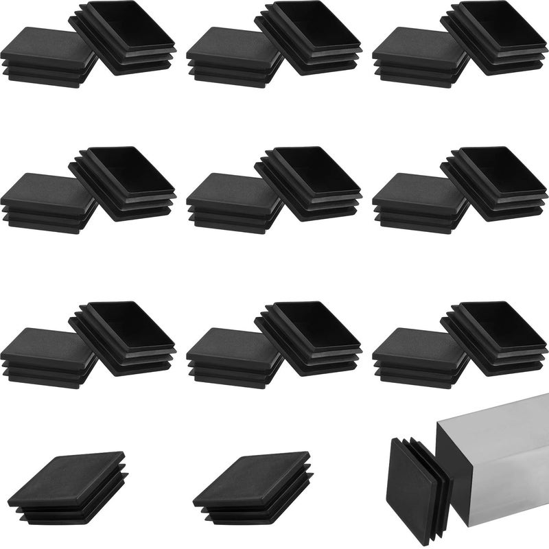Jetec Jetec 20 Pack 2x2 Square Tube End Cap Plastic Plugs Tube Plugs 2x2 Square Tubing Caps for Post Fence Pipe Cover Chair2 Inch 