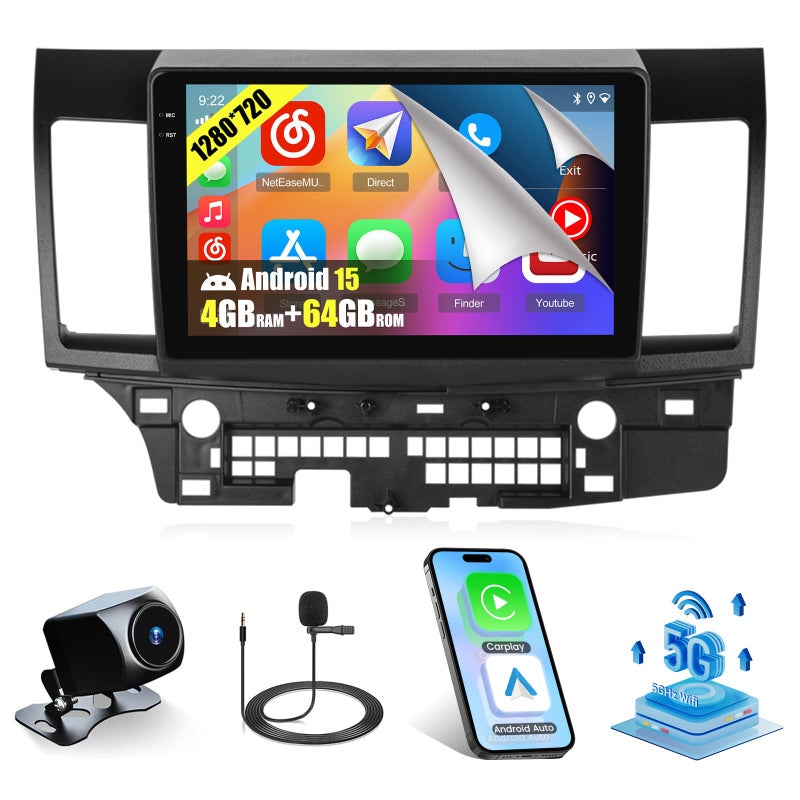 Roinvou Fit JBL 464G Android 15 Radio for Mitsubishi Lancer 20082017 101 Touchscreen for Lancer Car Stereo Wireless CarPlayAndroid Auto 5GHz WiFi Bluetooth 50 EQ GPS 1280 720 Backup Camera - Image 2