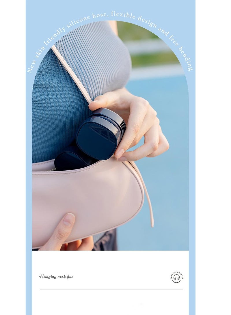3life USB Hanging Neck Fan Outdoor Sports Leafless Fan Charging Mini Portable  Air Conditioning Fan - Image 4