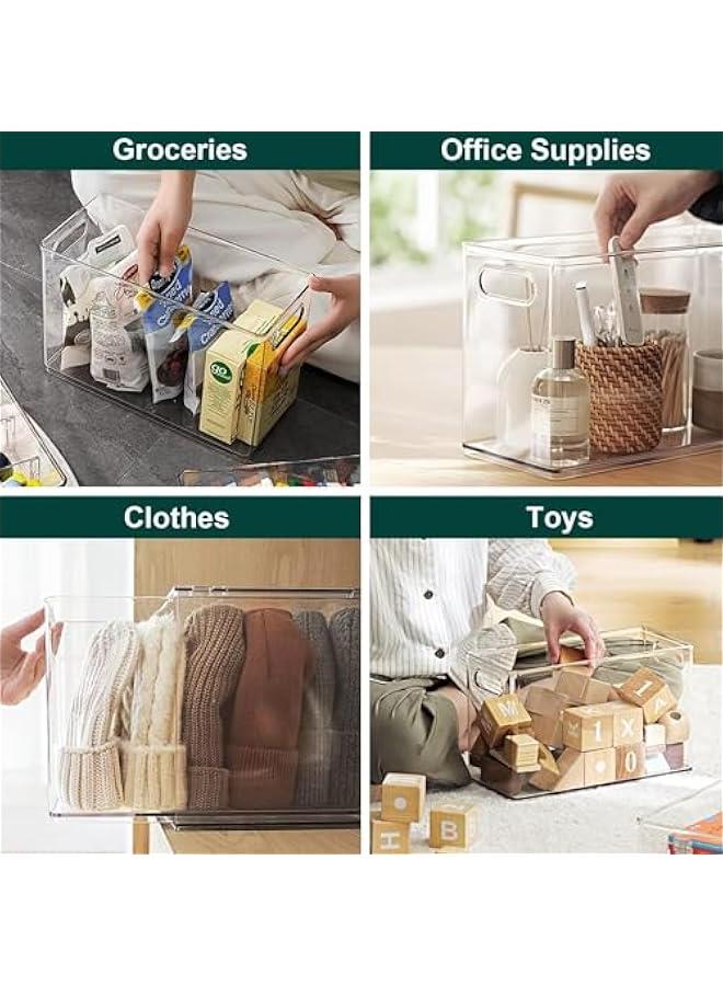 HOOKOR Refrigerator Organizer Bin with Pull-out Drawer, Large Fridge Organizer and Food Storage Clear Containers, Stackable Pantry Organizer with Handle, BPA Free (9L) - Image 4