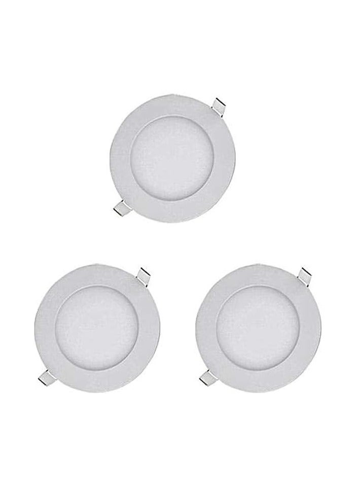 عدد 3 سبوت بانل ليد 6 وات، اضاءة بيضاء، أكريليك