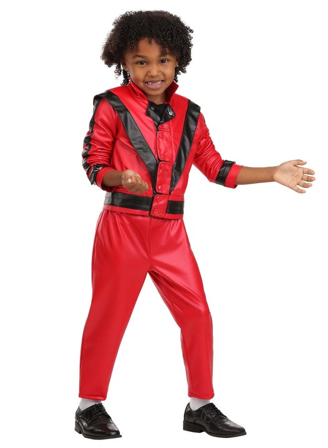 Fun Costumes Boy's Toddler Thriller Michael Jackson Costume, Red Pop Star Jacket and Pants Set for Kids, Iconic 80s Outfit 4T - Image 1