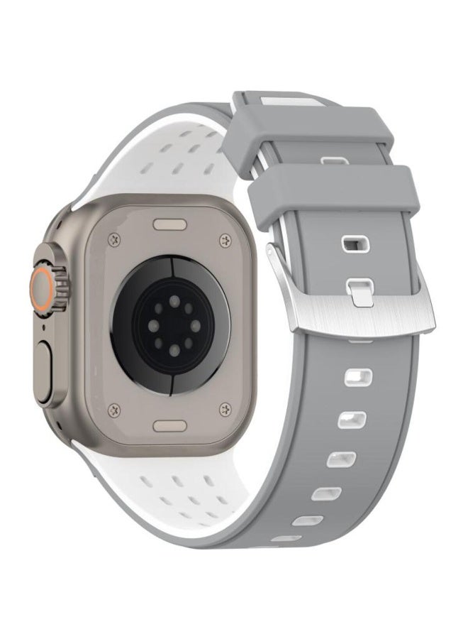 أكاليكس سوار سيليكون ثنائي اللون متوافق مع ساعات أبل ألترا 3 | 2 | 1 للرجال والنساء متوافق مع مقاسات 49 مم / 45 مم / 44 مم / 42 مم. سوار رياضي ناعم مقاوم للماء بفتحات عمودية، متوافق مع ساعات أبل من السلسلة 11 / 10 / 9 / 8 / 7 / 6 / 5 / 4 / 3 / 2 / 1 - Image 2