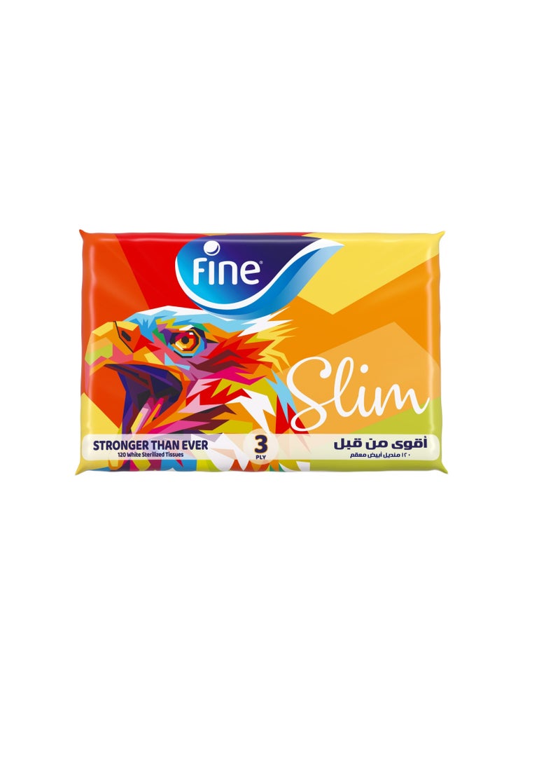 Fine Facial tissues Fluffy Slim Pack 120 tissues - 3ply (Assorted Pack)  - Image 1
