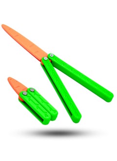 Plastic Butterfly Knife, Toy Butterfly Knife, 2 Pieces, Fidget Toy, Practice Prop, Fake Butterfly Knife, Carrot Butterfly Knife, Made with 3D Printing Technology