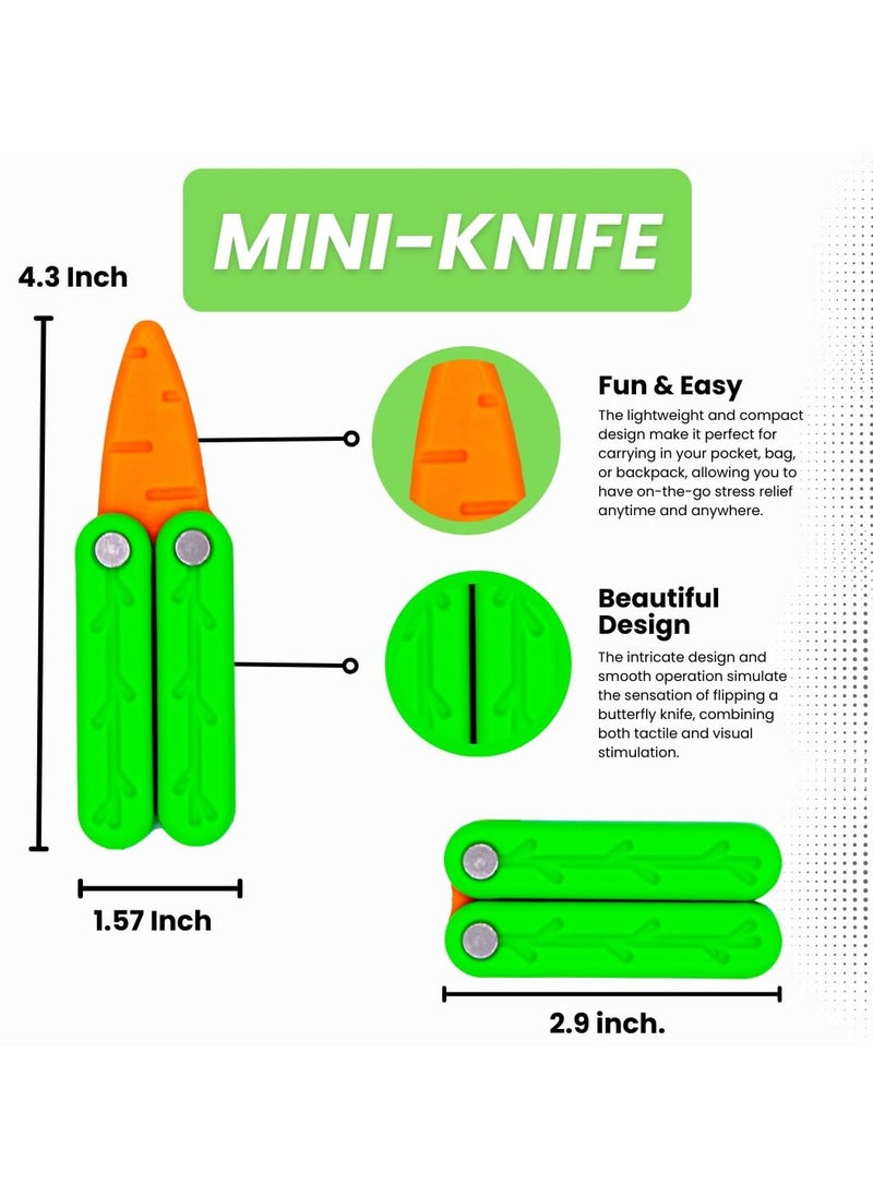 Generic - Plastic Butterfly Knife, Toy Butterfly Knife, 2 Pieces, Fidget Toy, Practice Prop, Fake Butterfly Knife, Carrot Butterfly Knife, Made with 3D Printing Technology - Image 1