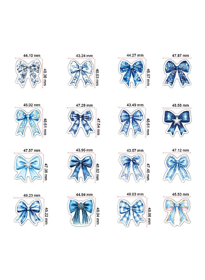 Photon 50 Pcs Blue Bows Sticker,  Waterproof Vinyl Girly Sticker, For Water Bottle Scrapbook Laptop Luggage Helmet Bike Computer Motorcycle Skateboard - Image 2