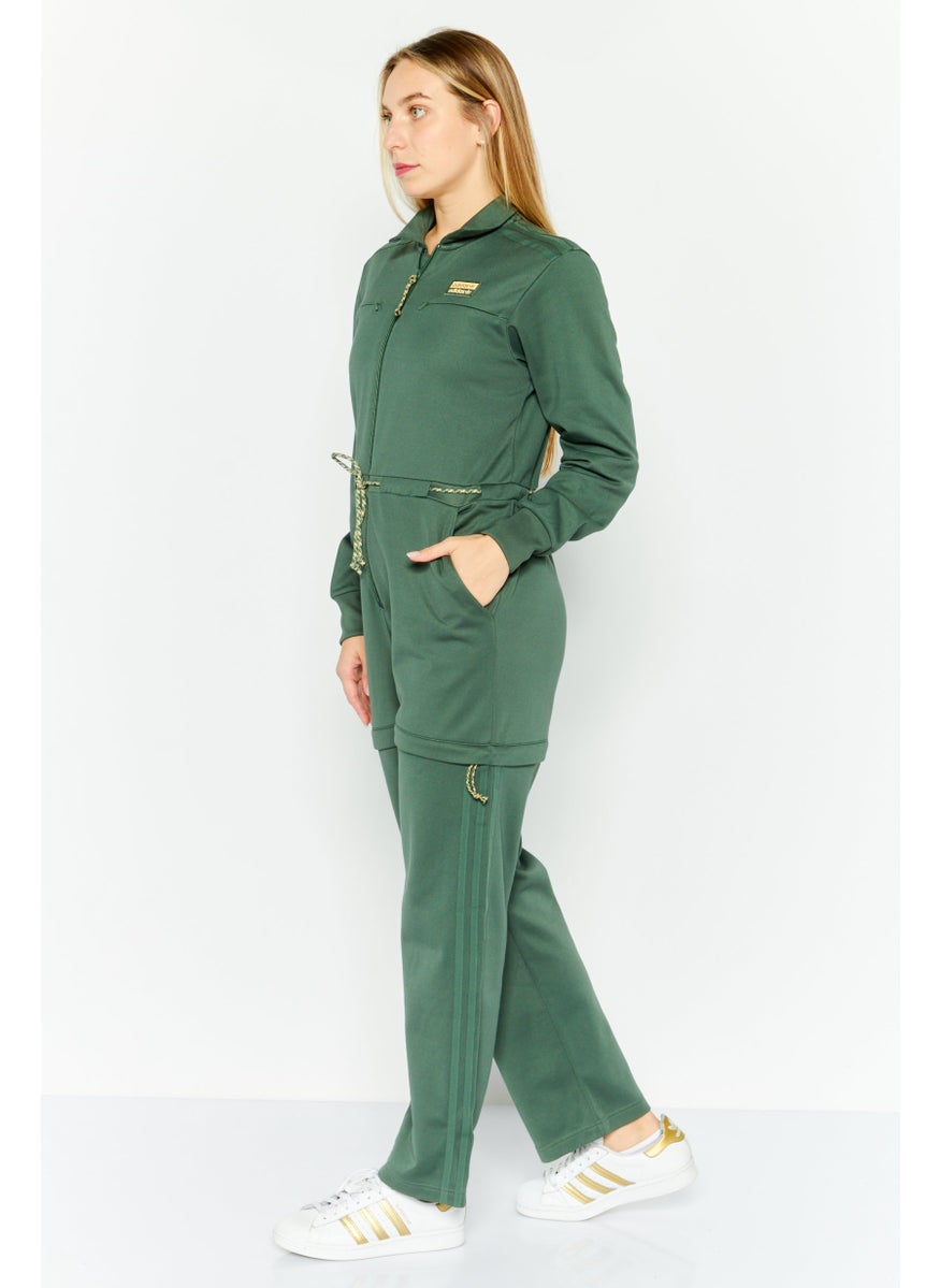 adidas Originals Women Sportswear Fit Long Sleeve Outdoor Jumpsuits, Green  - Image 2