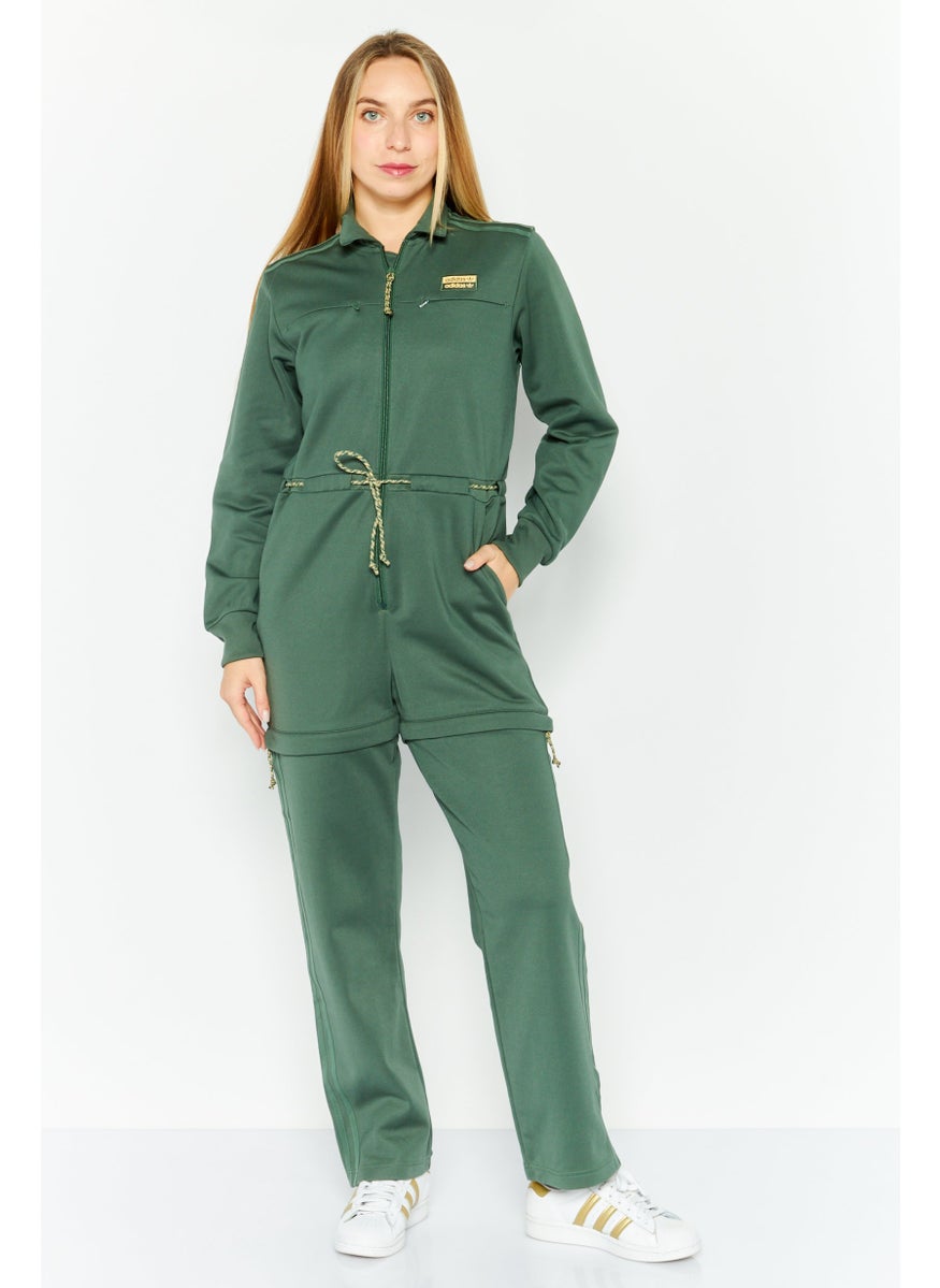 adidas Originals Women Sportswear Fit Long Sleeve Outdoor Jumpsuits, Green  - Image 1