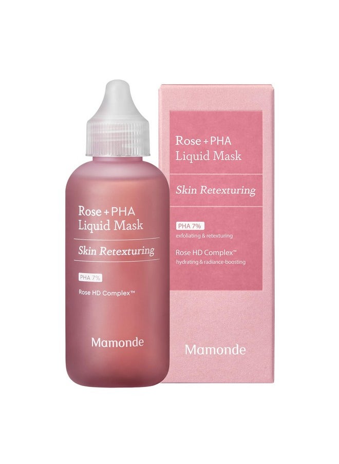 Mamonde - Rose Pha Liquid Mask Daily Leaveon Face Exfoliator With Pha 7% Gentle Exfoliating Overnight Serum With Hyaluronic Acid For Glowing Skin Facial Exfoliant 2.71 Fl Oz - Image 1