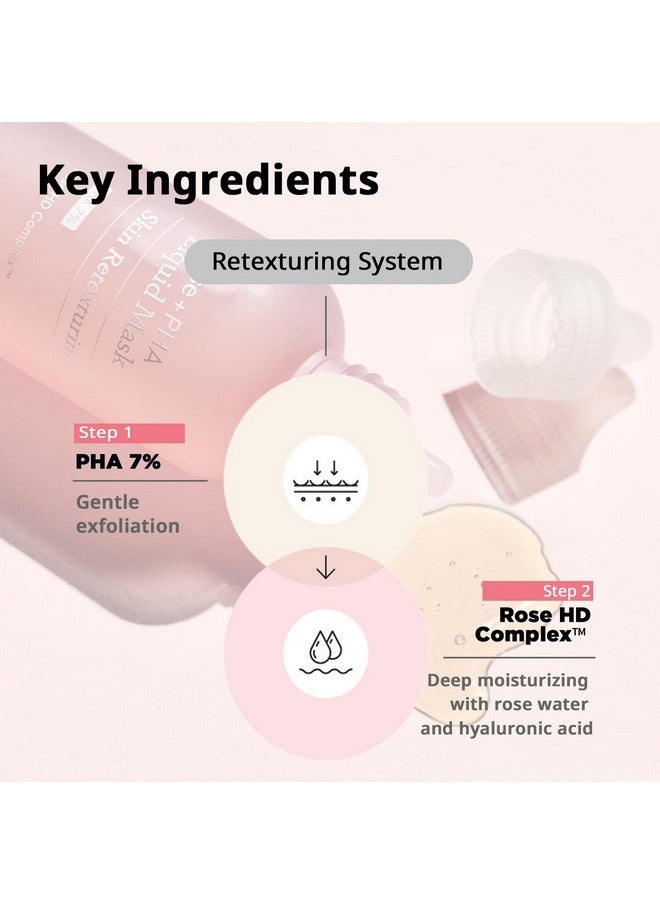 Mamonde - Rose Pha Liquid Mask Daily Leaveon Face Exfoliator With Pha 7% Gentle Exfoliating Overnight Serum With Hyaluronic Acid For Glowing Skin Facial Exfoliant 2.71 Fl Oz - Image 1