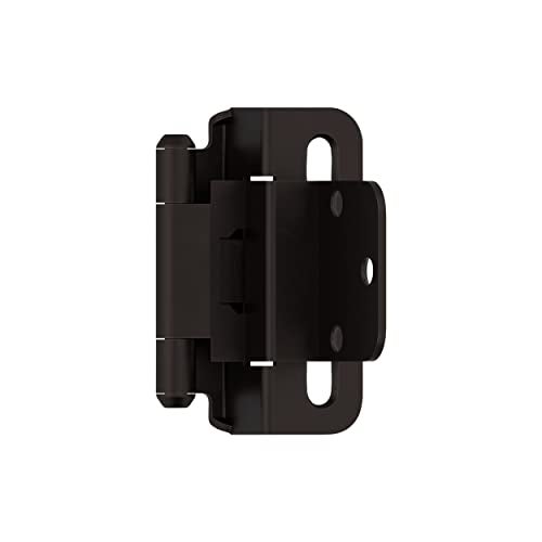 Amerock Cabinet Hinge 3/8 inch (10 mm) Inset Oil Rubbed Bronze 2 Pack Self-Closing Partial Wrap Cabinet Door, ‎BPR7565ORB - Image 3