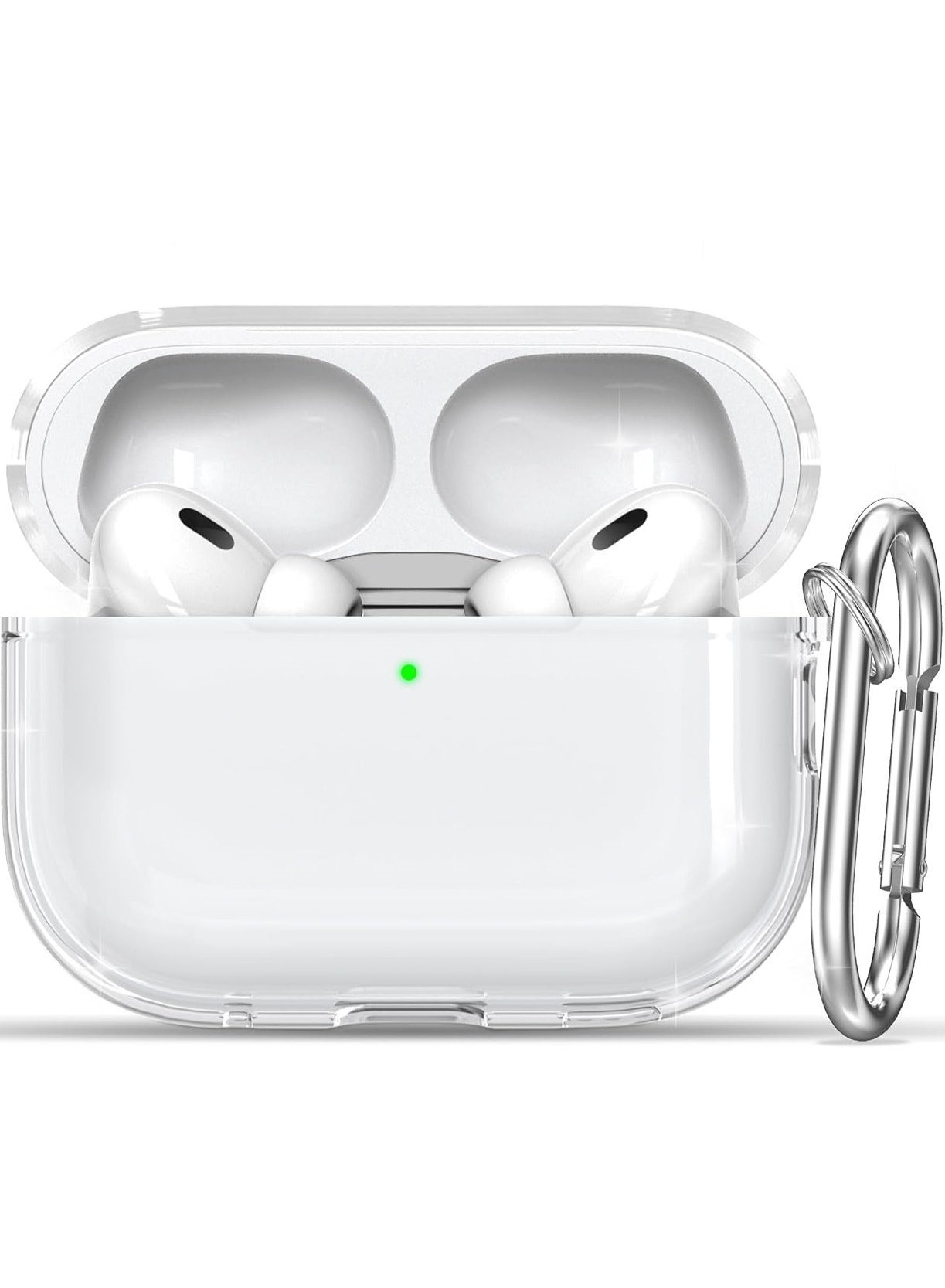 ACLIX AirPods Pro 2nd Generation Case Cover Clear, Keychain for Apple AirPods Pro 2nd Generation, Front LED Display, Clear