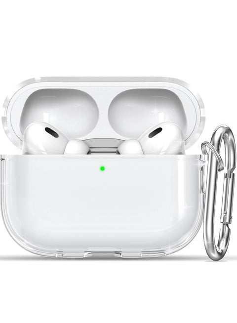 AirPods Pro 2nd Generation Case Cover Clear, Keychain for Apple AirPods Pro 2nd Generation, Front LED Display, Clear