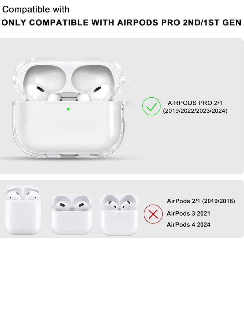 ACLIX AirPods Pro 2nd Generation Case Cover Clear, Keychain for Apple AirPods Pro 2nd Generation, Front LED Display, Clear - Image 3