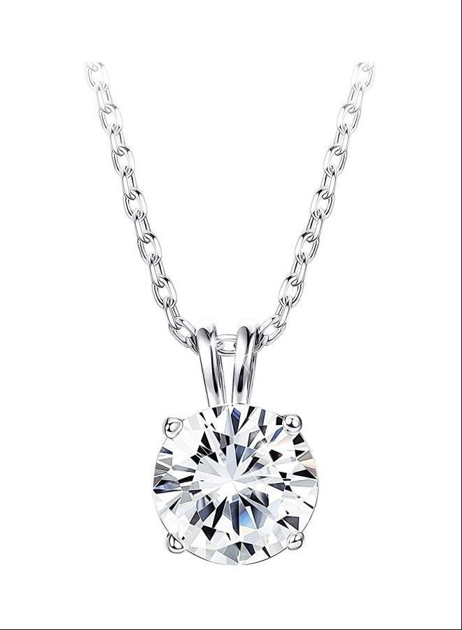 925 الفضة الاسترليني 2 قيراط سواروفسكي زركونيا قلادة قلادة